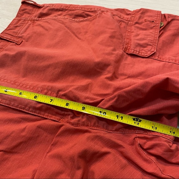 Izod Saltwater Rip Stop Cargo Pockets Shorts 100% Cotton Red Coral Mens Size 38 - Picture 8 of 10